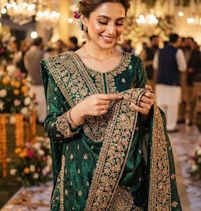 Aafreen Peach Organza Luxury Suit - Luxury Pret & Couture